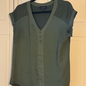 Fortune + Ivy Olive V-Neck Blouse
